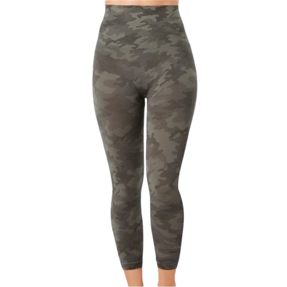 SPANX Cropped Look at Me‎ Now Seamless Sage Camo Leggings